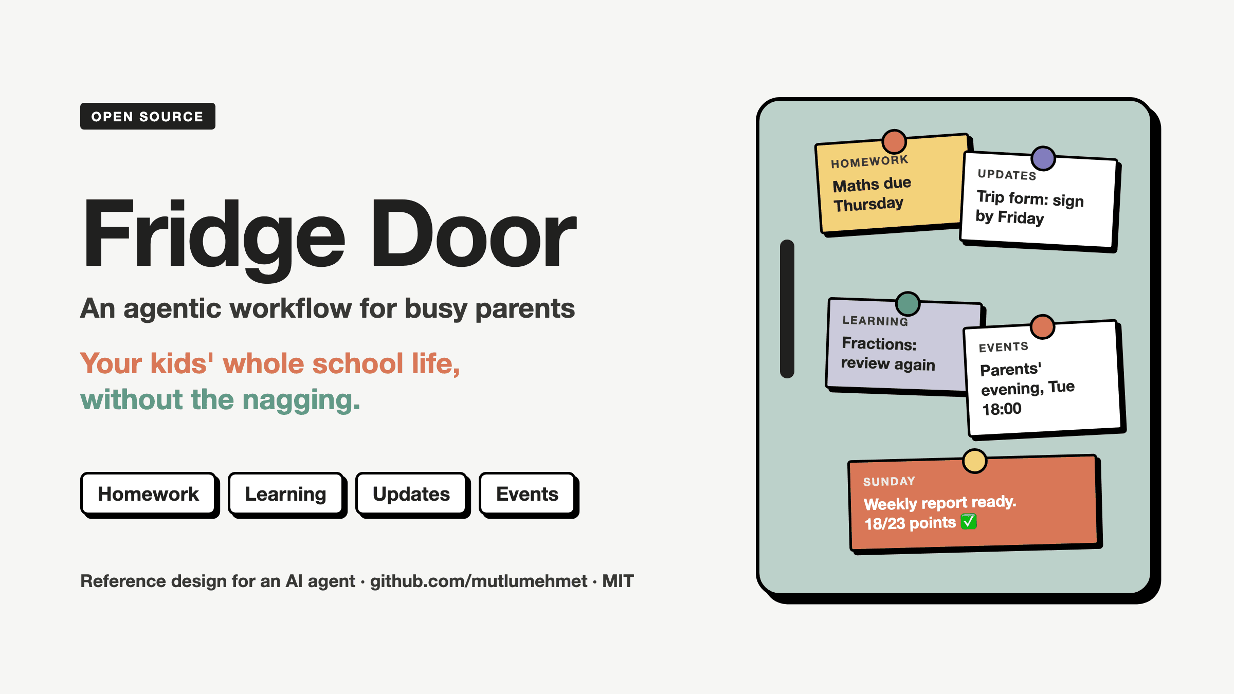 Fridge Door: An Agentic Workflow for Busy Parents Struggling to Keep Up With Their Kids' School Life